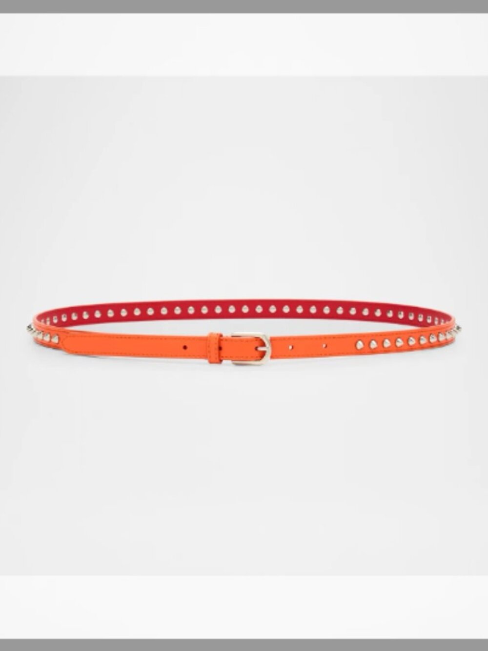 Christian Louboutin NWT Cabata Paris Spike Skinny Belt in Calf Leather ($490)